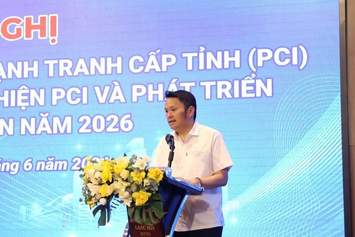 Lãnh đạo Hiệp hội Doanh nghiệp tỉnh Lạng Sơn phát biểu tham luận tại hội nghị.