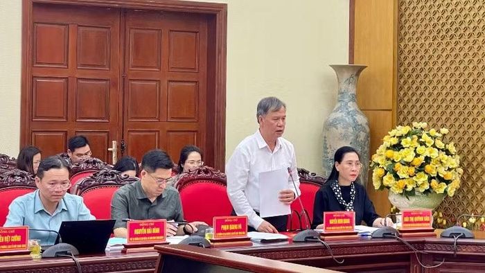 Đại diện Đoàn kiểm tra, giám sát số 18 phát biểu tại hội nghị.
