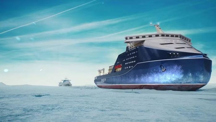 Đồ họa tàu phá băng Lider thuộc Dự án 10510 "Rossiya".