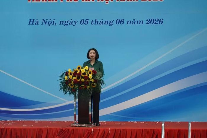 Phó Chủ tịch UBND TP Hà Nội Vũ Thu Hà phát biểu tại chương trình.