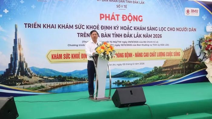 Ông Lương Nguyễn Minh Triết - Ủy viên Trung ương Đảng, Bí thư Tỉnh ủy Đắk Lắk phát biểu tại buổi lễ.