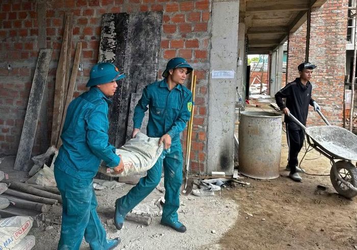 Các lực lượng tham gia hỗ trợ xây dựng trường trong thời gian từ nay đến cuối tháng 7.