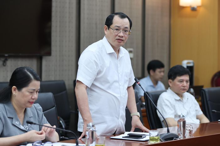 Ông Hà Xuân Tùng, Vụ trưởng Vụ Tổ chức Cán bộ phát biểu tại cuộc họp. Ảnh. Lê Anh Dũng