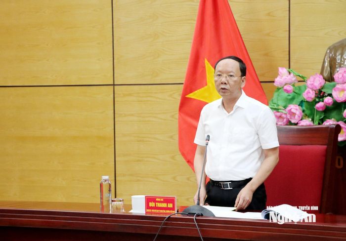 Phó Chủ tịch Thường trực UBND tỉnh Bùi Thanh An phát biểu kết luận hội nghị. Ảnh: Thái Dương