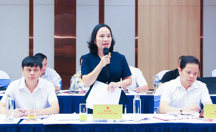 Đồng chí Võ Thị Nhung - Phó Giám đốc Sở Nông nghiệp và Môi trường giải trình làm rõ các nguyên nhân, trách nhiệm của các tồn tại, hạn chế trong thực hiện các chính sách do HĐND tỉnh ban hành. Ảnh: Mai Hoa
