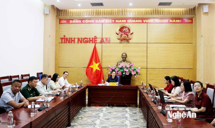 Toàn cảnh hội nghị tại điểm cầu Nghệ An. Ảnh: PV