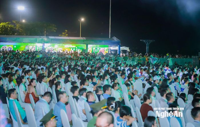 Đông đảo khán giả xem Chương trình nghệ thuật đặc biệt với chủ đề “Biển Việt Nam - Hành trình không gian xanh”. Ảnh: Thành Duy