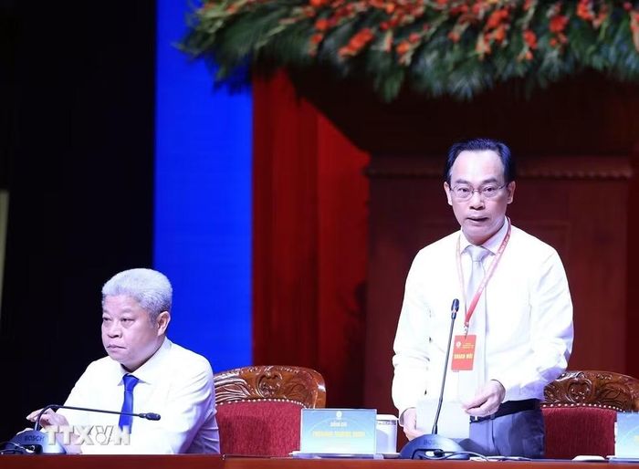Bộ trưởng Bộ Giáo dục và Đào tạo Việt Nam Hoàng Minh Sơn phát biểu. (Ảnh: Tuấn Anh/TTXVN)