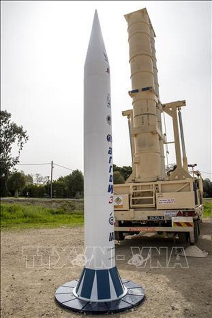 Hệ thống phòng thủ tên lửa Arrow 3 tại căn cứ không quân Hatzor, Israel. Ảnh: AFP/TTXVN