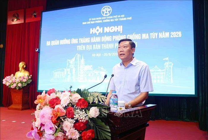 Phó Chủ tịch UBND thành phố Hà Nội Đỗ Anh Tuấn phát biểu. Ảnh: Phạm Kiên/TTXVN.