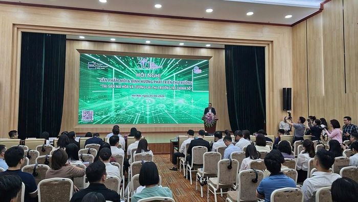 Hội nghị “Sản phẩm mới &amp; Định hướng phát triển thị trường” năm 2026 với chủ đề “Tài sản mã hóa và tương lai thị trường tài chính số”. Ảnh: Văn Giáp/Bnews/vnanet.vn 