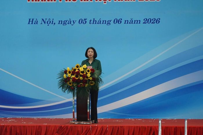 Phó Chủ tịch UBND TP Hà Nội Vũ Thu Hà phát biểu tại chương trình