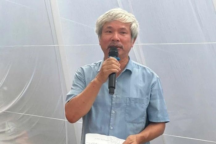 Đại diện Hội Di sản Văn hóa và Cổ vật Thanh Hóa phát biểu tại buổi lễ.