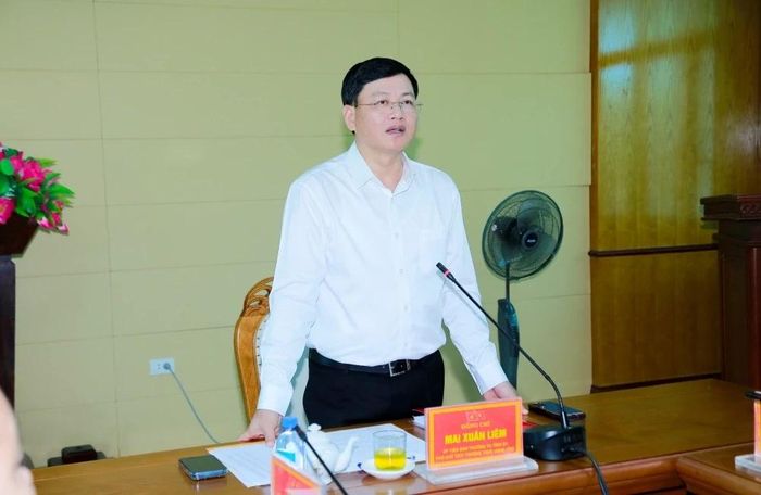 Phó Chủ tịch Thường trực UBND tỉnh Mai Xuân Liêm, Trưởng đoàn kiểm tra phát biểu kết luận buổi làm việc.