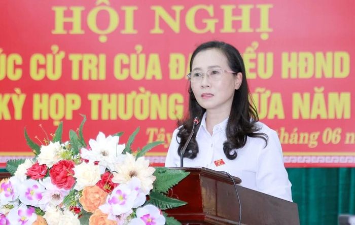 Đại biểu Ngô Thị Hồng Hảo, Trưởng Ban Văn hóa - Xã hội HĐND tỉnh thông tin tới cử tri dự kiến nội dung, chương trình kỳ họp thường lệ giữa năm 2026.