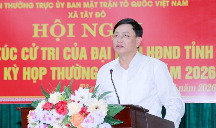 Phó Chủ tịch Thường trực UBND tỉnh Mai Xuân Liêm phát biểu tại hội nghị.