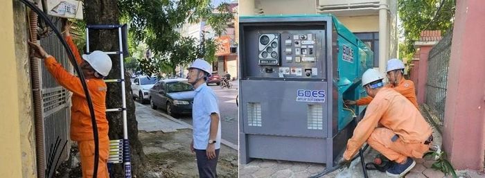 Điện lực trực thuộc Công ty Điện lực Thanh Hóa kiểm tra nguồn cấp, bố trí máy phát dự phòng đảm bảo cấp điện an toàn, thông suốt tại các địa điểm thi.