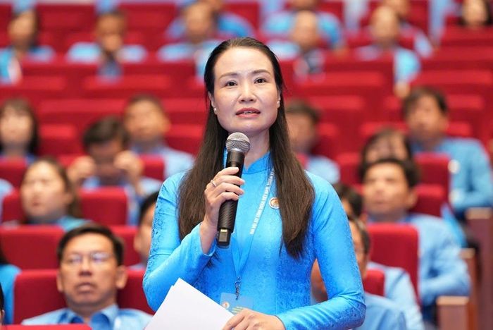 Bà Nguyễn Thị Thanh, Chủ tịch Công đoàn phường Ba Đình, Thành phố Hà Nội. Ảnh: Hải Nguyễn.