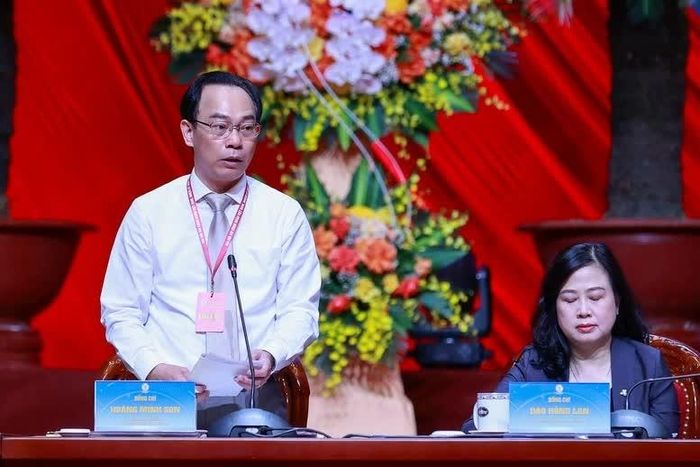 Bộ trưởng Bộ Giáo dục và Đào tạo Hoàng Minh Sơn phát biểu. Ảnh: VGP/Nhật Bắc