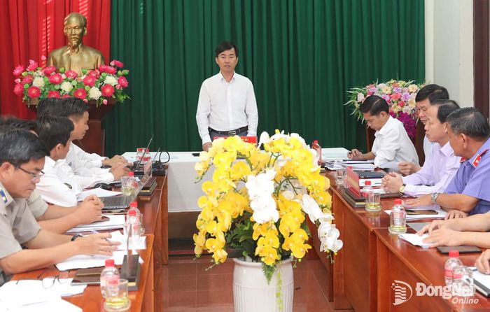 Trưởng ban Pháp chế HĐND thành phố Nguyễn Thanh Thuyên phát biểu tại buổi giám sát. Ảnh: Trương Hiện