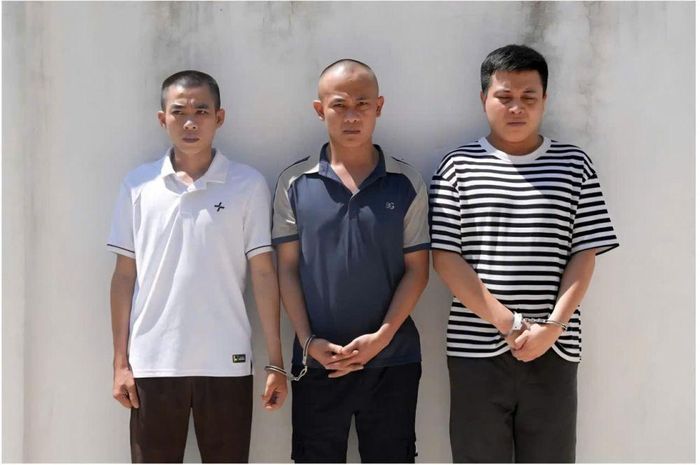 Các đối tượng gồm Nguyễn Đăng Dũng, Phạm Văn Tùng và Nguyễn Đăng Hiếu. Ảnh: Công an Nghệ An