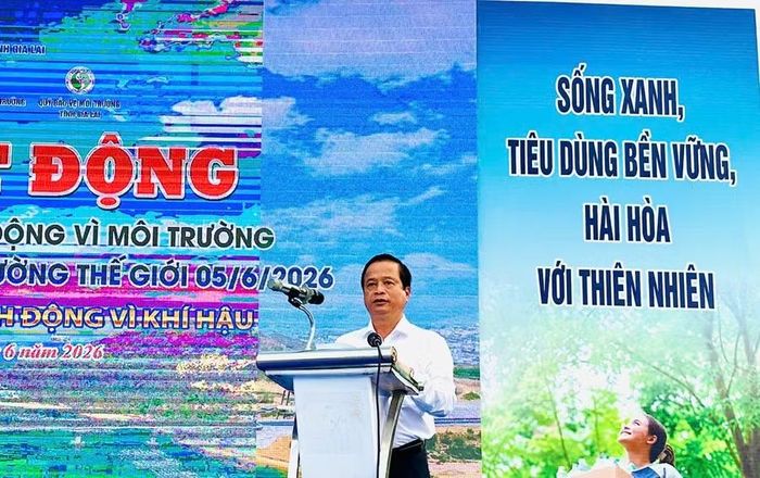  Phó Chủ tịch Thường trực UBND tỉnh Nguyễn Tuấn Thanh phát biểu tại lễ phát động. Ảnh: Hồng Thương 