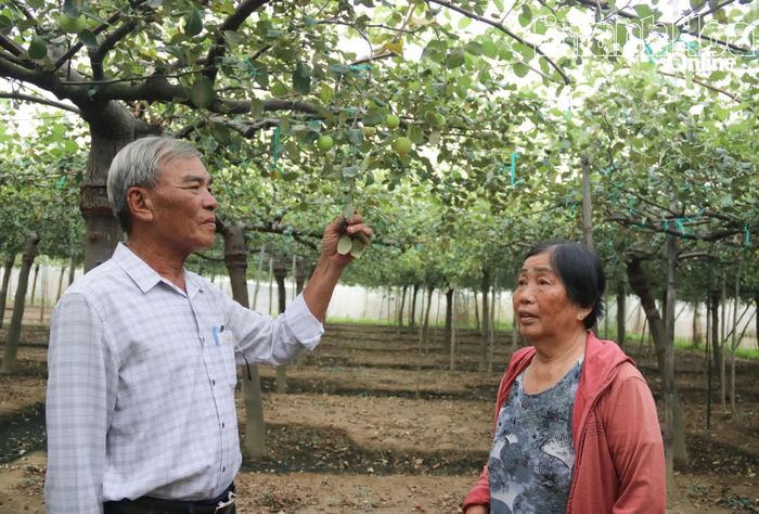 Ông Đặng Tấn Hùng hỏi thăm tình hình sản xuất của gia đình hội viên.