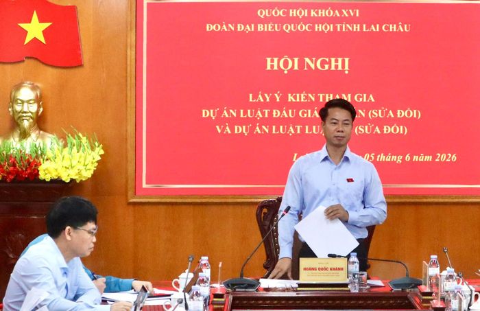 Đồng chí Hoàng Quốc Khánh – Tỉnh ủy viên, Phó Trưởng đoàn Chuyên trách Đoàn Đại biểu Quốc hội tỉnh phát biểu kết luận hội nghị.