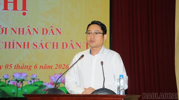 Đồng chí Ngô Hoài Linh - Phó Chủ tịch Ủy ban MTTQ Việt Nam tỉnh phát biểu kết luận hội nghị.
