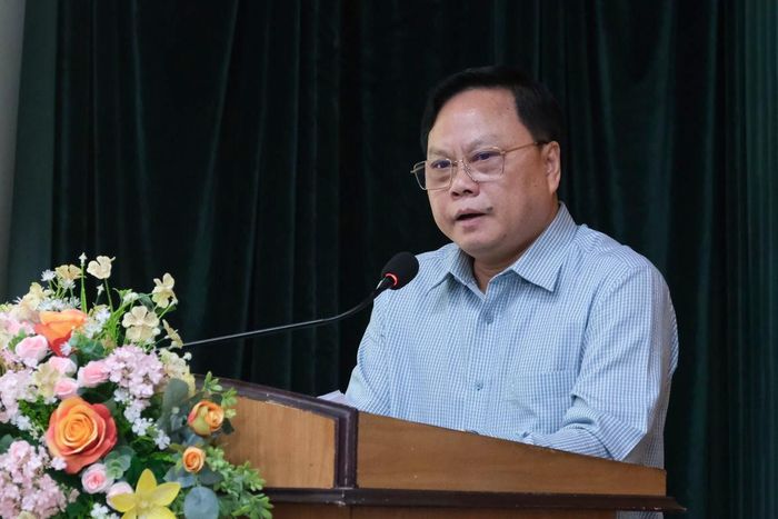 Ông Phạm Quốc Hùng, Trưởng Thống kê tỉnh phát biểu khai mạc buổi tập huấn