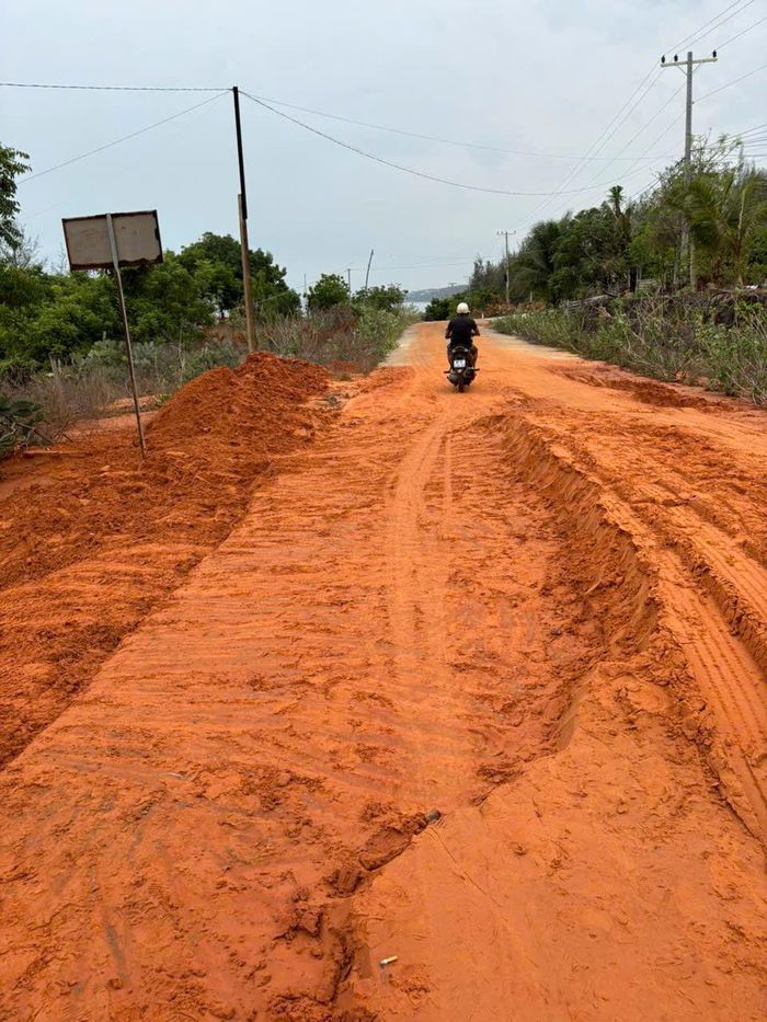 Lớp cát dày đổ tràn xuống đường
