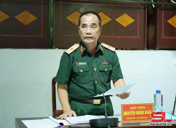  Thiếu tướng Nguyễn Đăng Khải phát biểu tại hội nghị rút kinh nghiệm tổng duyệt diễn tập.