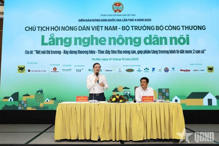 Trung ương Hội Nông dân Việt Nam phối hợp với Bộ Công Thương tổ chức Diễn đàn Nông dân Quốc gia lần thứ X năm 2025 (ảnh: Báo Quân đội nhân dân)