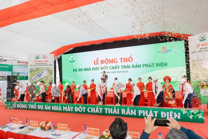 Lễ động thổ Dự án Nhà máy đốt chất thải rắn phát điện Bến Tre tại phường Phú Tân, Vĩnh Long.