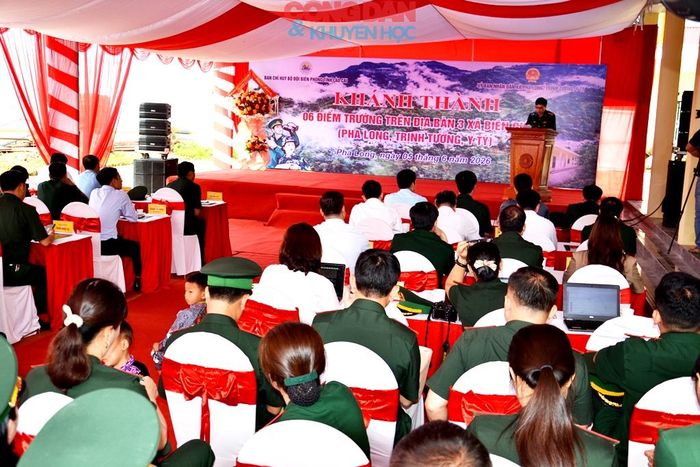 Quang cảnh lễ khánh thành, bàn giao 6 điểm trường, tại 3 xã biên giới của tỉnh Lào Cai. Ảnh: Quốc Hồng