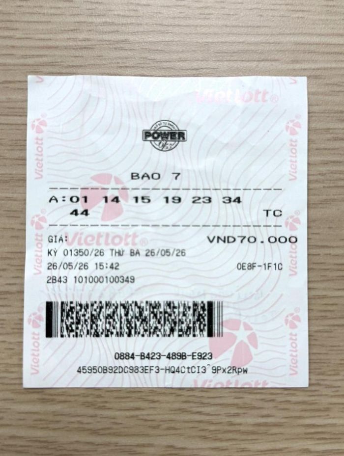 Tấm vé bao 7 đã mang lại giải Jackpot 1 hơn 83 tỷ đồng cho anh Mạnh