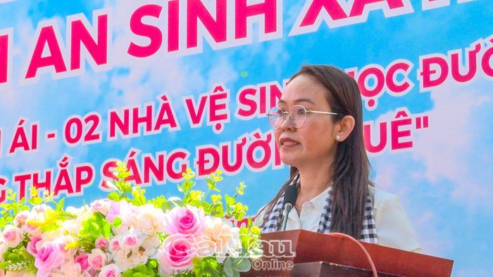 Chủ tịch UBND xã Long Điền Nguyễn Hồng Cẩm gởi lời cảm ơn đến các đơn vị tài trợ.