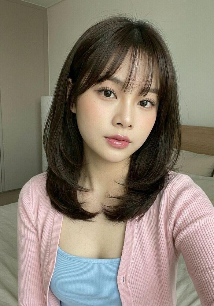 Tóc ngang vai layer (tỉa tầng). Ảnh minh họa.