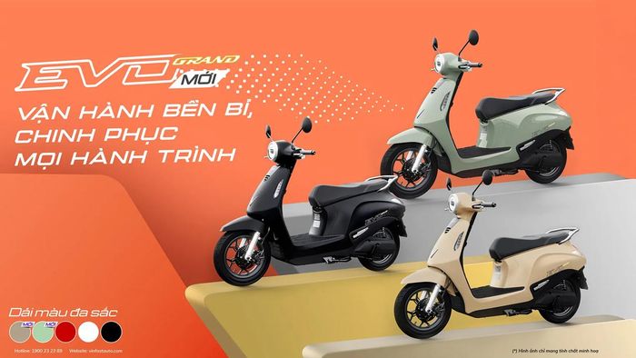 VinFast Evo Grand nổi bật với khả năng gắn hai pin tháo rời cho quãng đường di chuyển tối đa tới 262 km mỗi lần sạc. (Ảnh: VinFast)