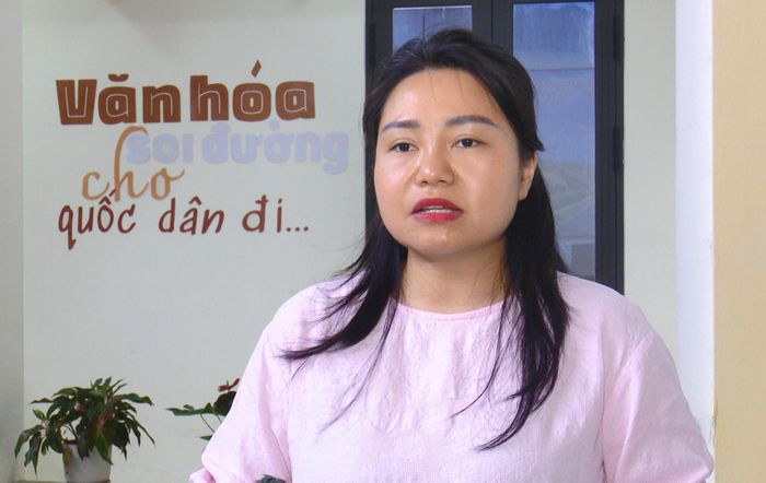 Bà Hoàng Thanh Tâm, Trưởng phòng Văn hóa - Xã hội xã Nam Phù. Ảnh: Bảo Thoa