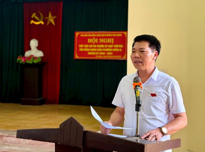 Bí thư Đảng ủy, Chủ tịch HĐND phường Yên Nghĩa Nguyễn Nguyên Quân kết luận. Ảnh: Vân Nga
