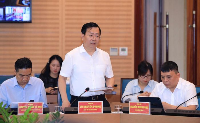 Giám đốc Sở Công Thương Hà Nội Võ Nguyên Phong phát biểu. Ảnh: Đình Hiệp