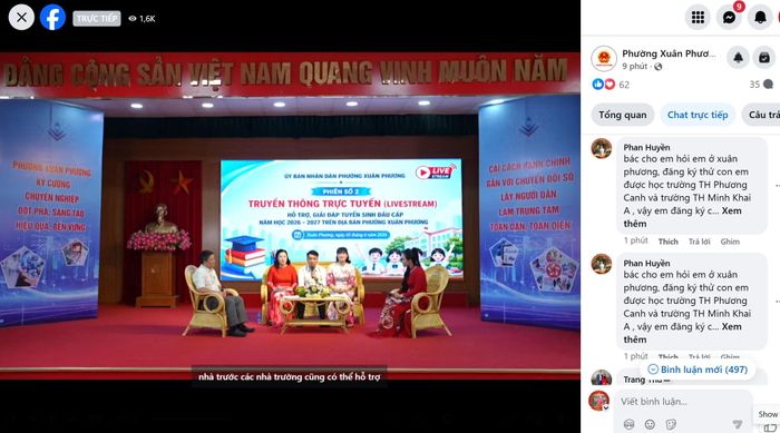 Chương trình giải đáp trực tuyến đã thu hút hàng nghìn khán giả. Ảnh chụp màn hình