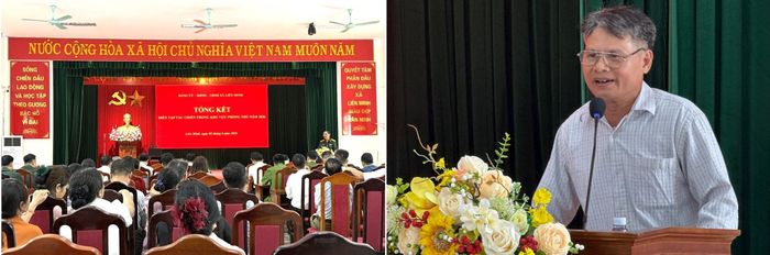 Ông Lê Văn Hưởng, Cụm trưởng Cụm 12, phát biểu tại lễ tổng kết. Ảnh: Kiều Thoan Thu