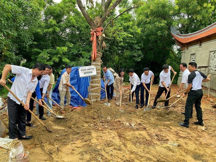 Ban tổ chức trồng hơn 100 cây xanh tại Trường Mầm non Quỳnh Sơn và Chùa Vĩnh Nghiêm (Bắc Ninh). Ảnh BTC
