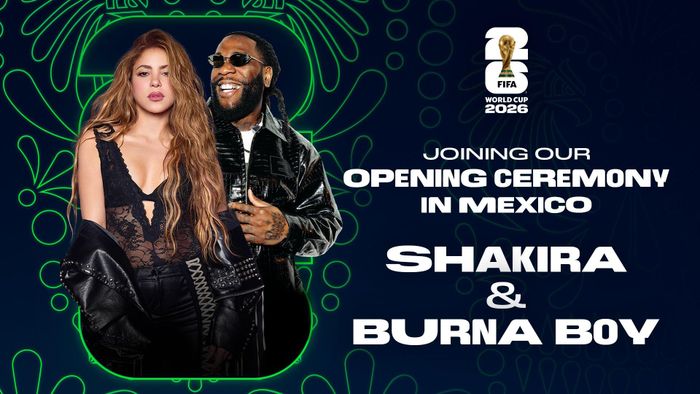  Siêu sao toàn cầu Shakira và Burnaboy đưa bài hát chính thức của World Cup 2026 - Dai Dai lên tầm quốc tế với màn ra mắt tại lễ khai mạc ở thành phố Mexico. Ảnh: FF. 