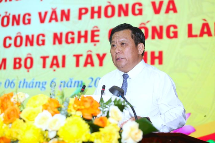  Ông Huỳnh Văn Sơn, Phó Chủ tịch UBND tỉnh Tây Ninh phát biểu tại buổi lễ. Ảnh: HD 