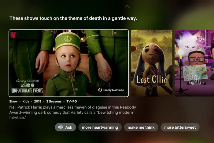  Netflix kỳ vọng AI có thể hiểu nhu cầu và tâm trạng của người xem theo từng thời điểm để đưa ra các gợi ý cá nhân hóa hơn. Ảnh: The Verge. 