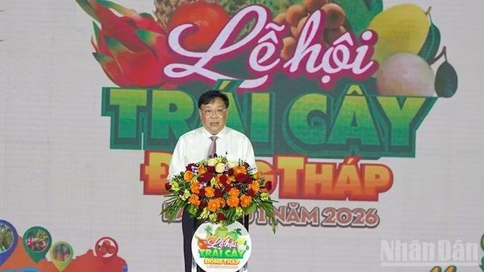 Đồng chí Phạm Thành Ngại phát biểu tại lễ khai mạc.