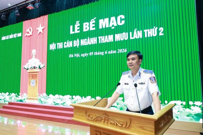 Thiếu tướng Trần Văn Lượng, Phó Tư lệnh, Tham mưu trưởng Cảnh sát biển Việt Nam, Trưởng Ban tổ chức hội thi phát biểu bế mạc.